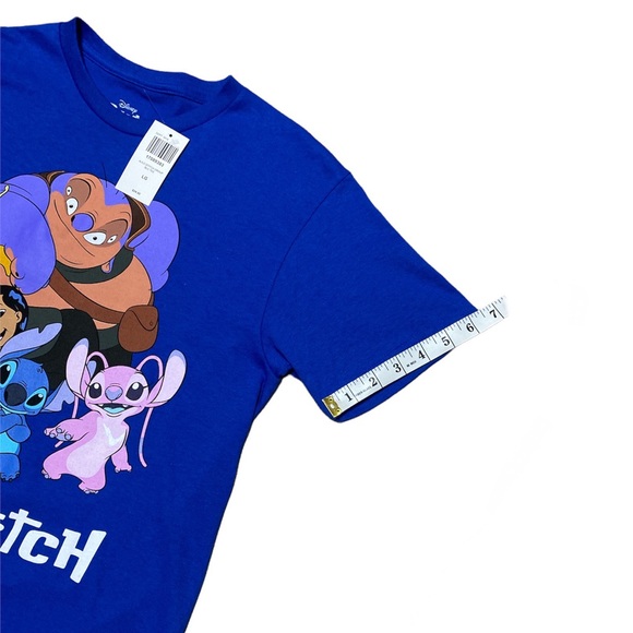 Disney Lilo & Stitch Group T Shirt Blue Juniors Size L NEW NWT - Picture 6 of 12